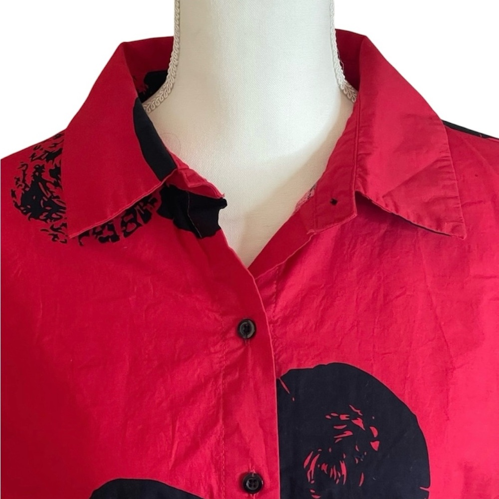 Truth + Style Stretch Poplin Hi-Low Button Front Shirt